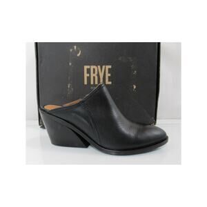 Women's Shoes Frye Serena Mule Slide Leather Inverted Wedge Heels Black Size 9